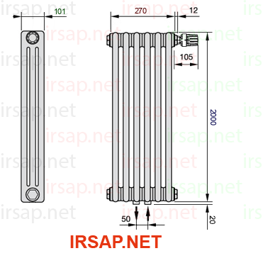Радиатор IRSAP Tesi 32000/6 T52 CL 01